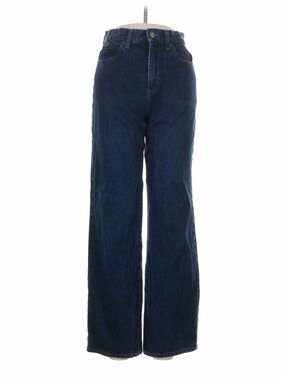Uniqlo Dark Blue High-Rise Wide-Leg Jeans